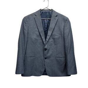 Michael Kors Checked Blazer 44R – Blue Gray Two Button Jacket